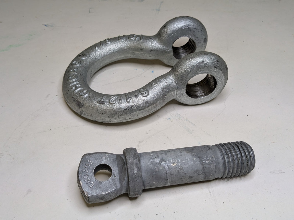 Lot of 2 Chicago Hardware 7/8" Screw Pin Anchor Shackle 6-1/2 Ton Cap. 2014