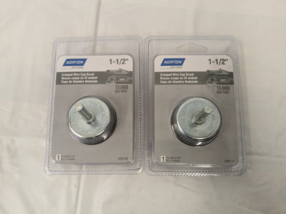 NORTON 2pk 1-1/2" CRIMPED WIRE CUP BRUSH 39110