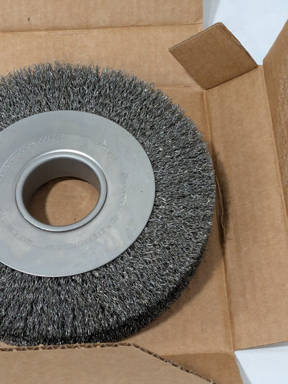WEILER Wheel Brush: 8" Wheel Dia, 1" Face Width, 0.0140" Wire Dia 75844902