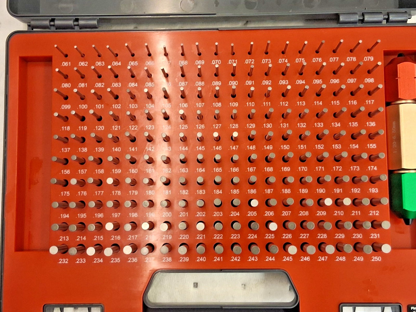 SPI Class ZZ Plug Gage Set 0.061 to 0.25" Range 190 Pcs 22-155-6