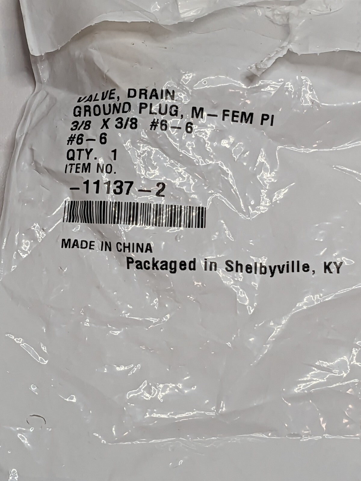 3/8 Pipe, Ground Plug Drain Drain Cock & Shutoff Valve Qty 2 11137-2