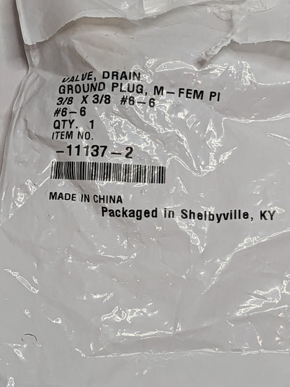 3/8 Pipe, Ground Plug Drain Drain Cock & Shutoff Valve Qty 2 11137-2