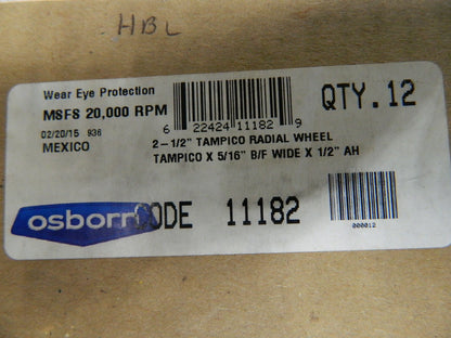 Osborn 2-1/2" OD 1/2" Arbor Hole Natural Fiber Wheel Brush QTY 12 0001