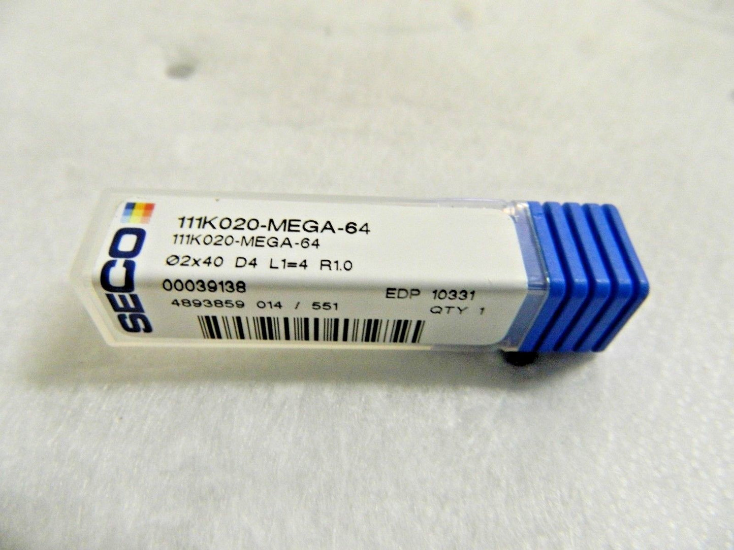 Seco Carbide Ball End Mill 2mm Diam x 2mm LOC 2FL 111K020-MEGA-64 10331