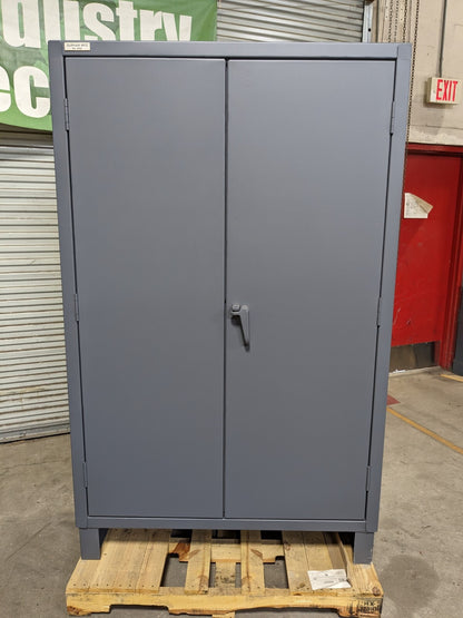 Durham Heavy Duty Storage Cabinet w/ Bins 78 x 48 x 24 Steel Gray SCRATCH N DENT