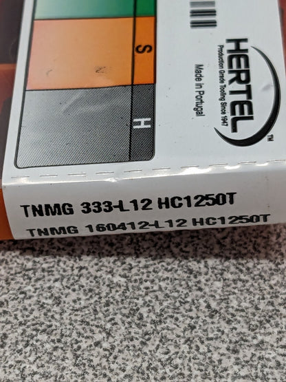 HERTEL Turning Insert: TNMG 333L12 HC1250T, Solid Carbide Qty 10 42801837