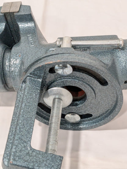 WILTON Bench Vise: 4" Jaw Width, 2" Throat Depth Clamp-On Base, Swivel 63247