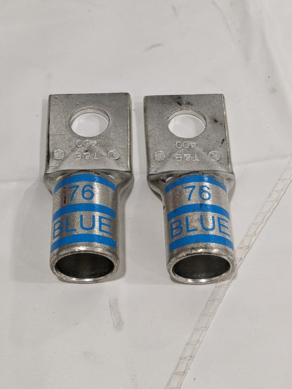 T&B Square Ring Terminal: Non-Insulated, Compression Connection Qty 2 54116