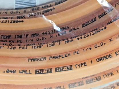 Parker Polyethylene Orange Tubing 1/4" X .040 Wall X 100 Ft E-43-O-0100
