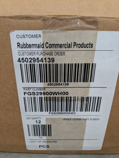 (12) Rubbermaid Wall Washer Replacement Pads, Launderable Cotton FGS29900WH00