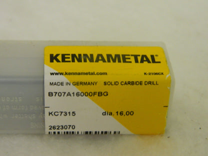 Kennametal 180° Spiral FL 0.6299"  Solid Carbide Screw Machine Drill Bit 2623070