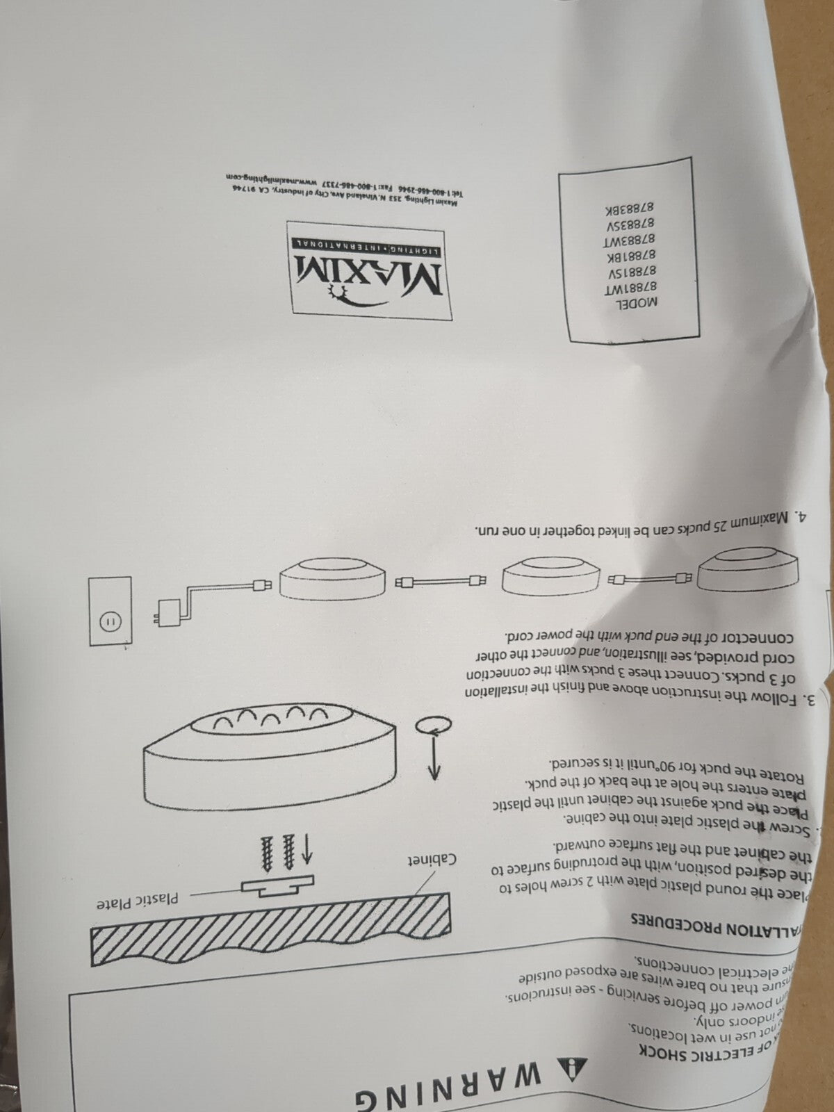 CounterMax 3-light disc Kit white 87883WT