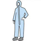 BOX of 25 DuPont ProShield 80 Blue Coveralls w/Boots Large P8122BBULG002500