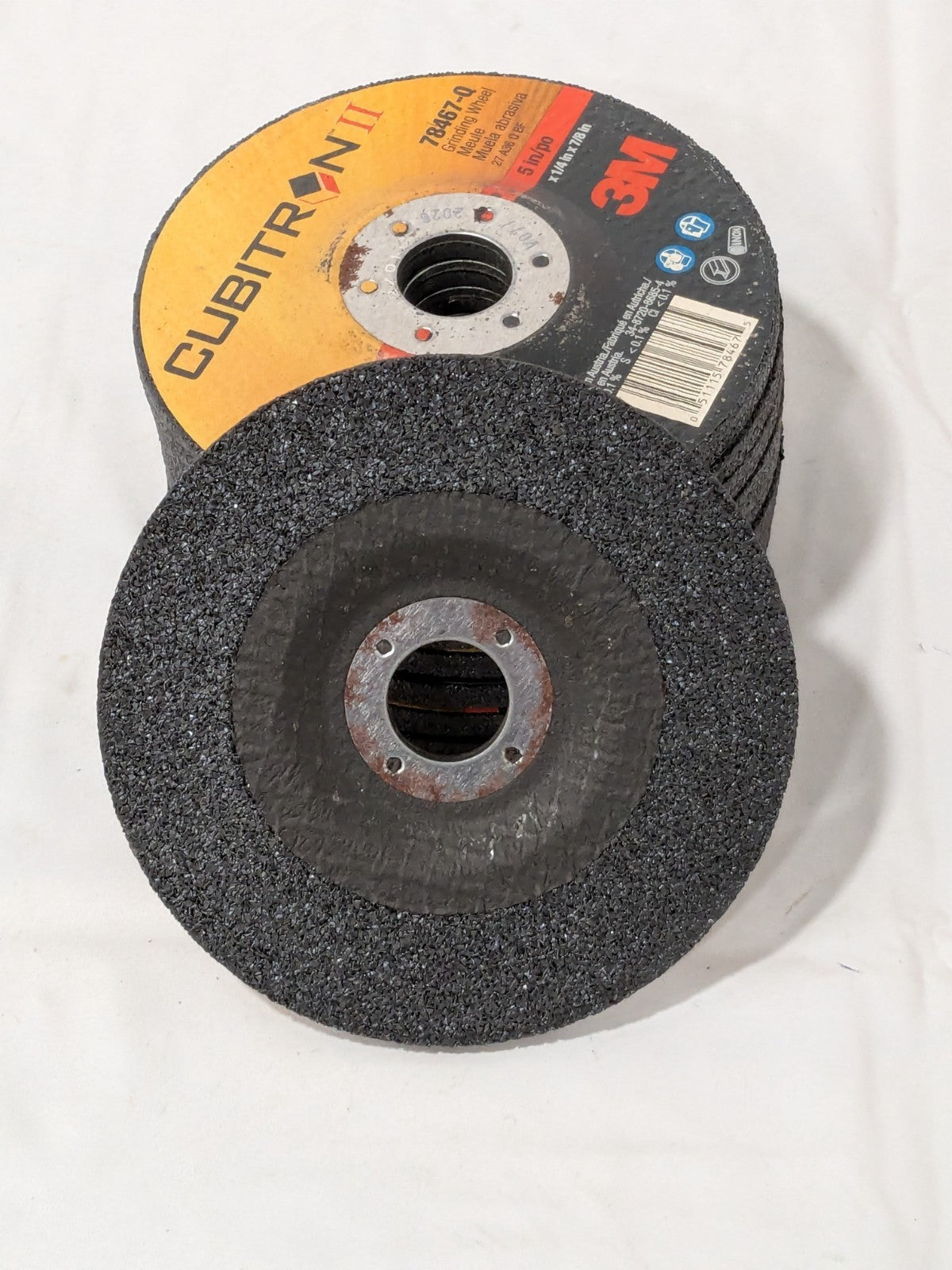 (10) 3M Depressed-Center Wheel Type 27, 5" Dia, 1/4" Thick, 7/8" Hole 7100095557