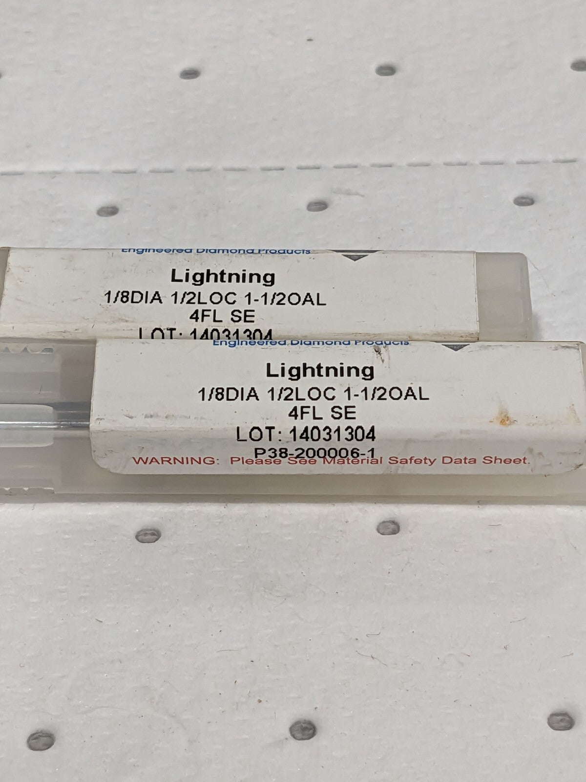 Lightning Tools End Mill 1/8" Cut Dia, 1/2 LOC, 1-1/2" OAL Qty 2 P38-2
