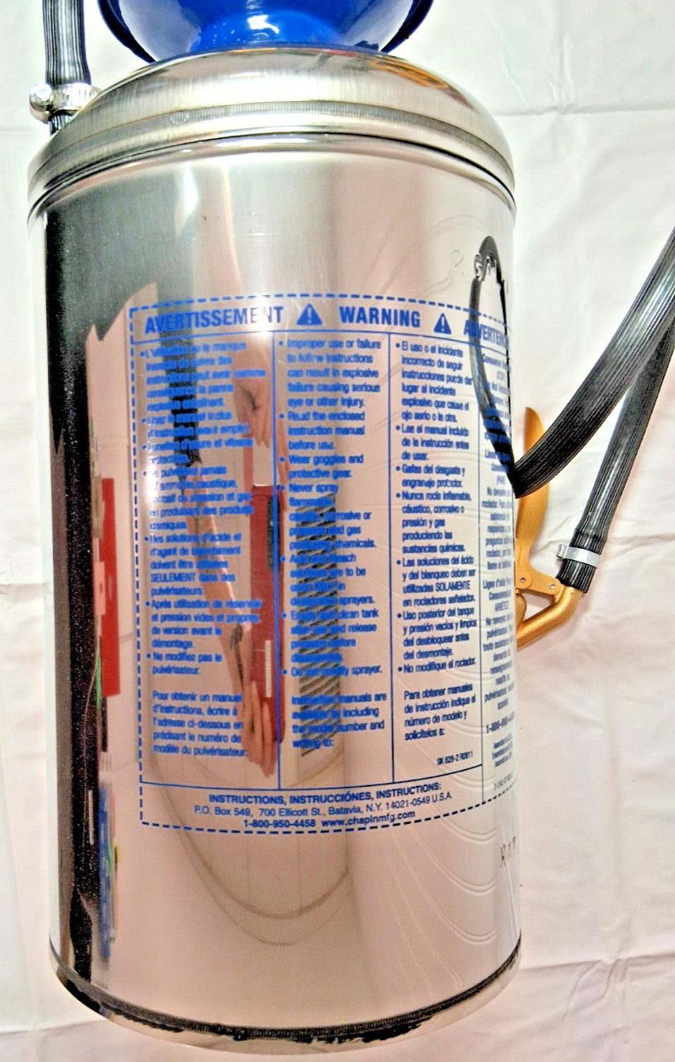 Chapin Stainless Steel Tank 2 Gal Garden Hand Sprayer Wide Mouth Reinforce 1253