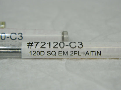 Harvey Tool Mini SQ End Mill .120D 2FL AITiN Qty 3 72120-C3