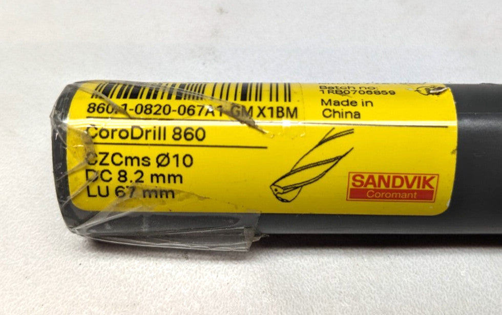 SANDVIK COROMANT  Jobber Length Carbide Drill Bit 8.20 mm 140deg  7781850