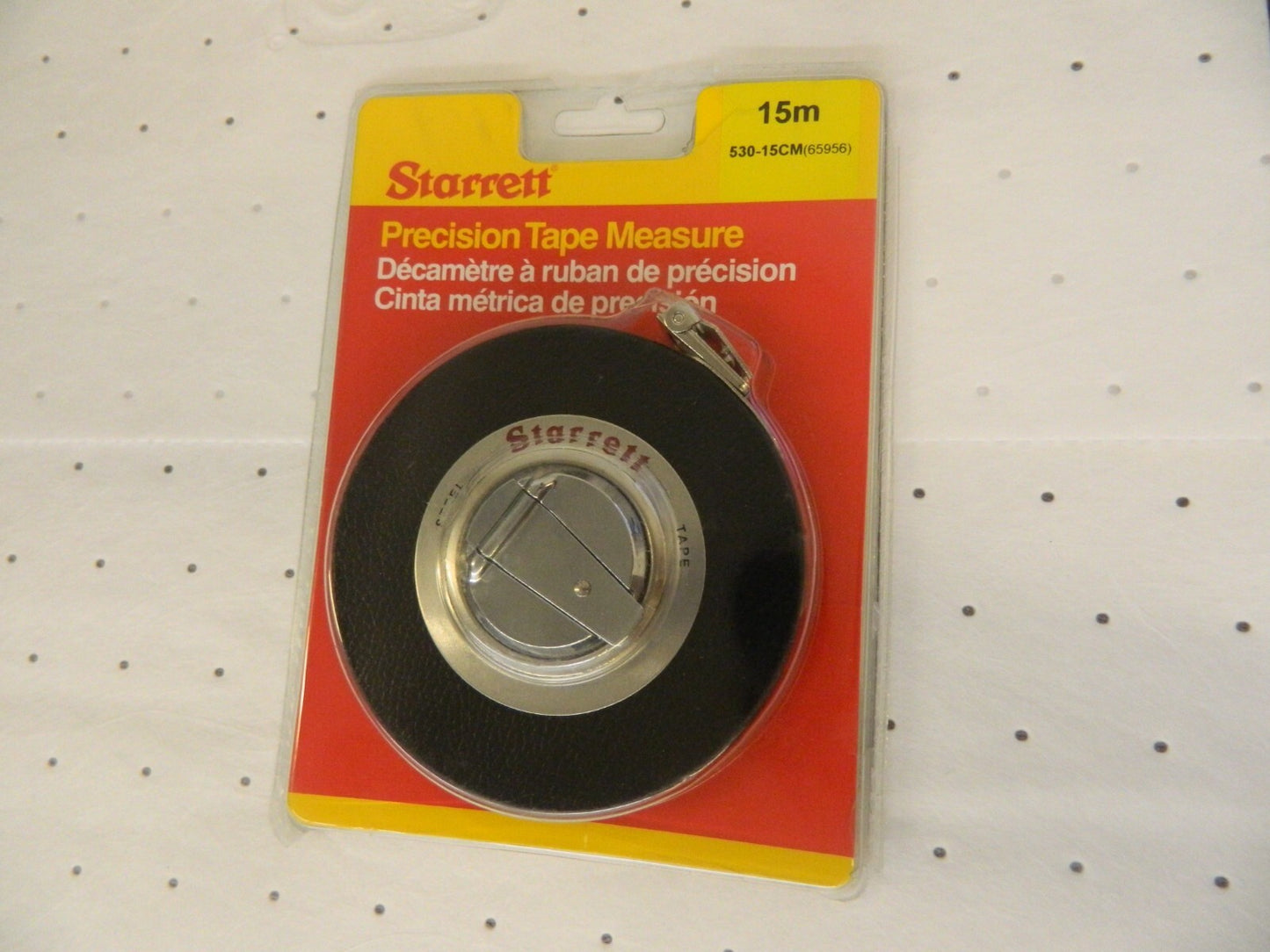 STARRETT Tape Measure: 49' Long, 3/8" Width, Yellow Blade 65956