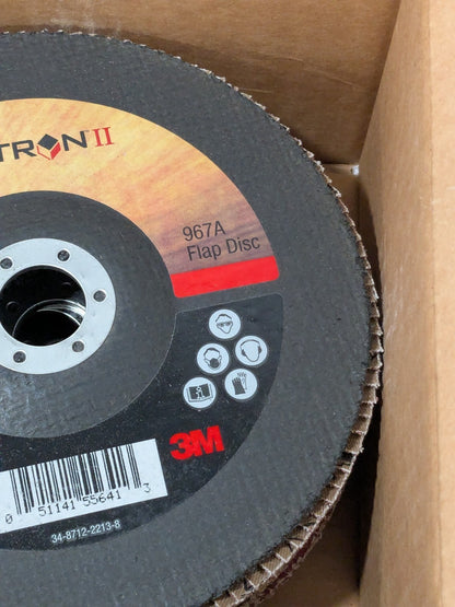 3M Flap Disc: 7" Dia, 7/8" Hole, 40 Grit, Type 27 Box of 5 7010300290