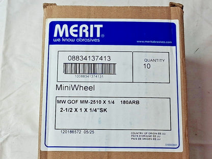 Merit Abrasives Ceramic Alumina Mounted Flap Wheel QTY10 180 Grit 08834137413