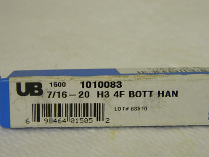 Union Butterfield Straight Fl Standard Hand Tap 7/16-20 UNF H3 4FL  QTY2 1010083