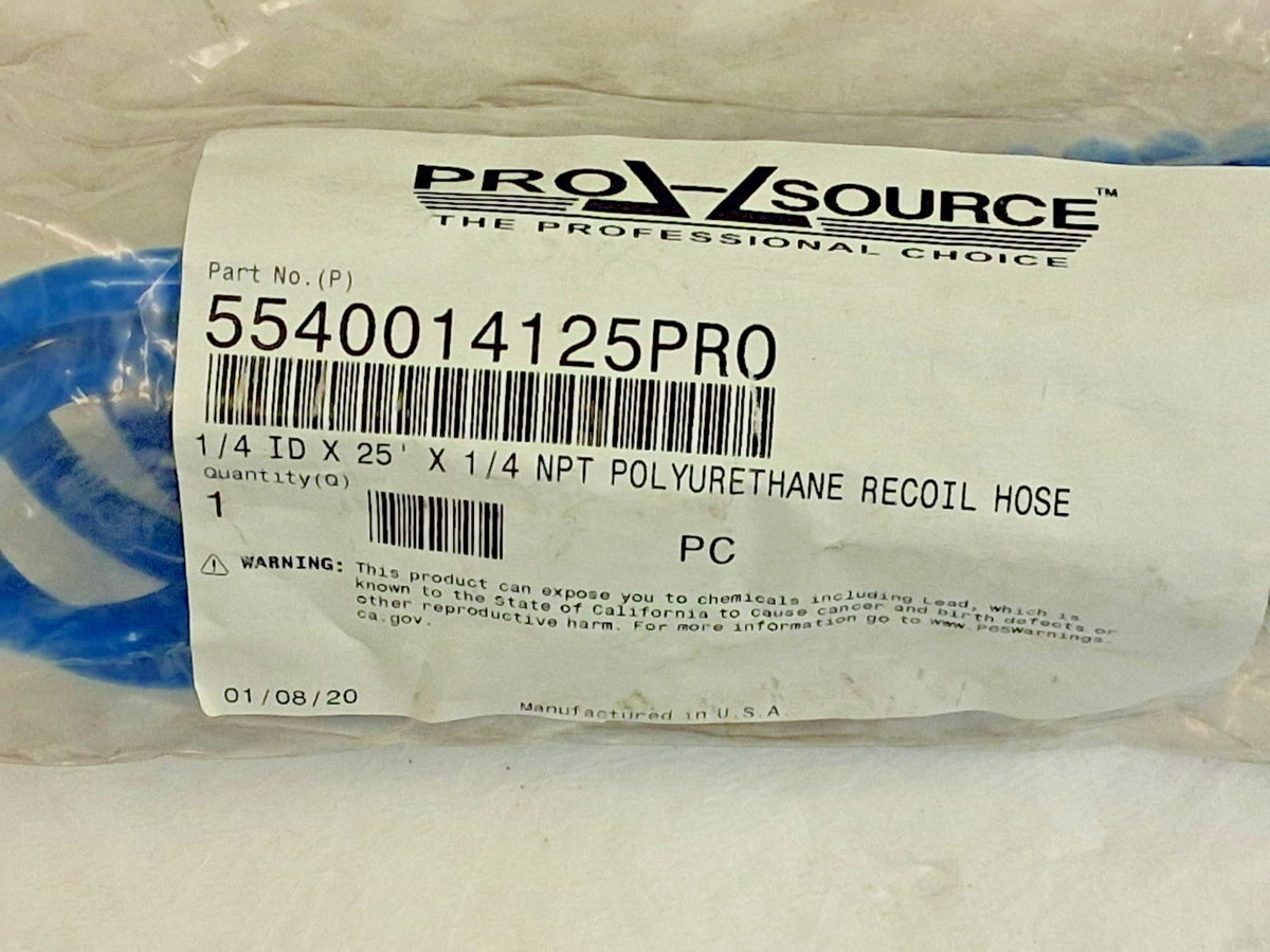 Pro Coiled & Self Storing Hose 1/4″ ID 25ft Long 5540014125PRO