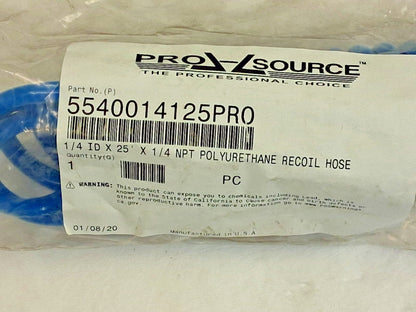 Pro Coiled & Self Storing Hose 1/4″ ID 25ft Long 5540014125PRO