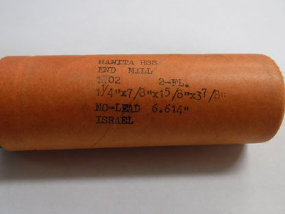 Hanita End Mill 1-1/4" x 7/8" x 1-5/8" x 3-7/8" HSS 2-Flutes #1102