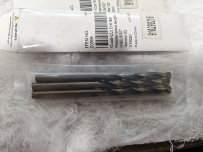 Mechanics Drill Bit: 5/32" Dia, 135 ° Point HSS 15pcs 20906