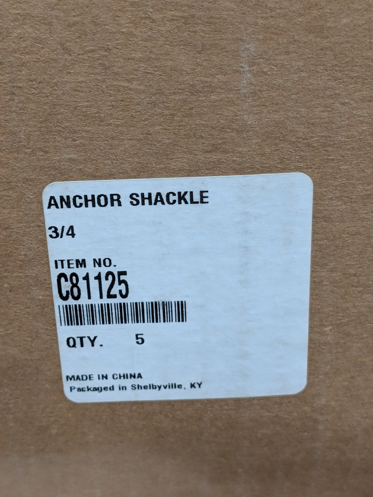 Anchor Shackle 3/4" Nominal Chain Size, 4.75 Ton Steel Qty 5 C81125