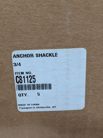 Anchor Shackle 3/4" Nominal Chain Size, 4.75 Ton Steel Qty 5 C81125