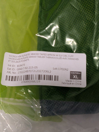 Ansell Disposable & Chemical-Resistant Apron: Size X-Large GR40-T-92-215-05