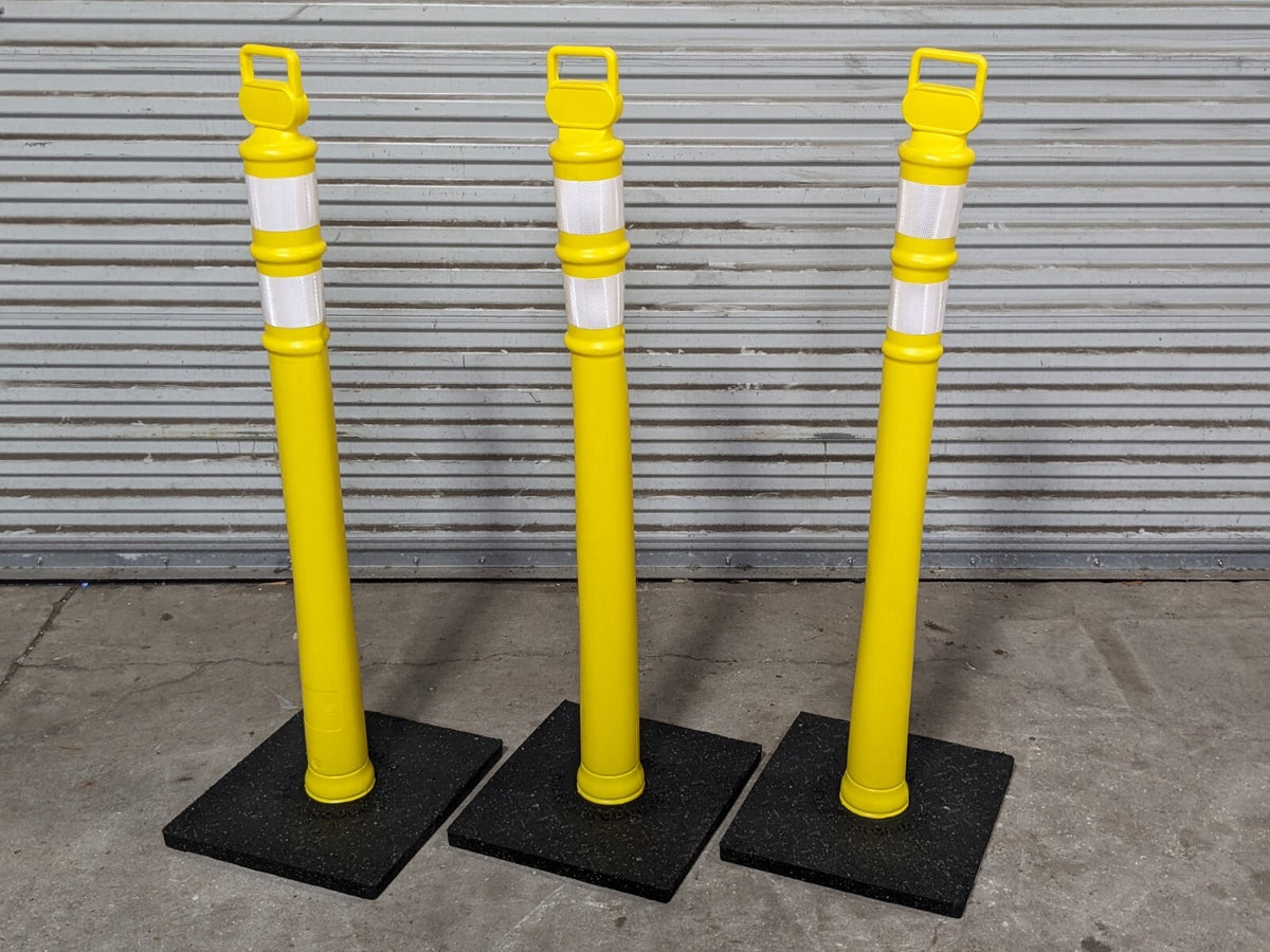 Set of 3 Cortina Safety Reflective Delineator Post Set 45" Height 03-747YRBC-3