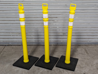 Set of 3 Cortina Safety Reflective Delineator Post Set 45" Height 03-747YRBC-3
