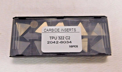 Interstate Carbide Insert Triangle TPU 322 Grade C2 QTY 10 2042-8034