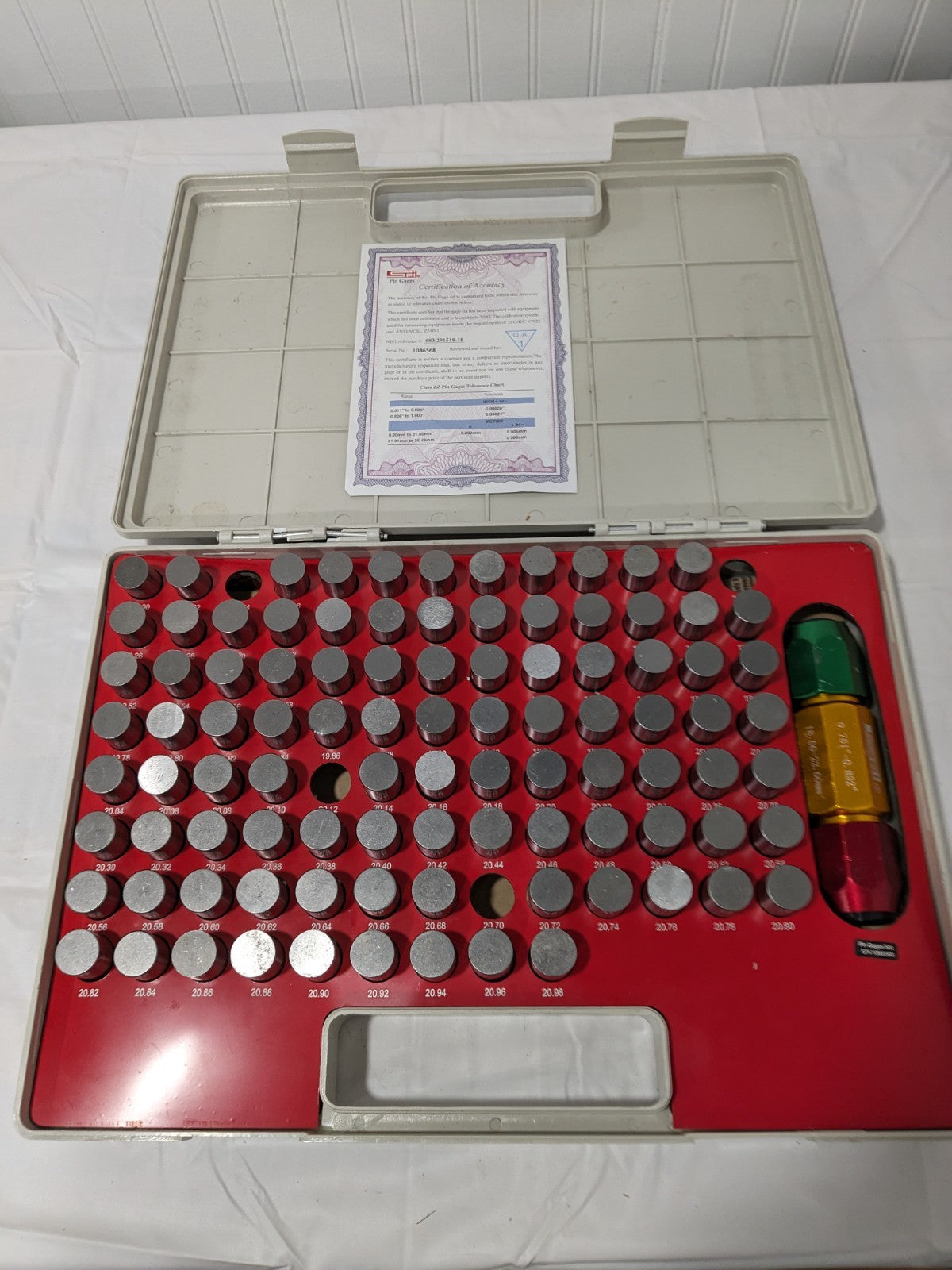 SPI Class ZZ Plug Gage Set: 19 to 20.98 mm Range 22-194-5 INCOMPLETE