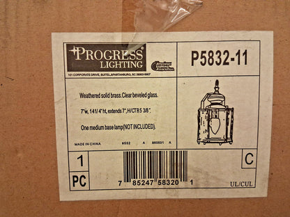 Progress Lighting One-Light Wall Lantern P5832-11