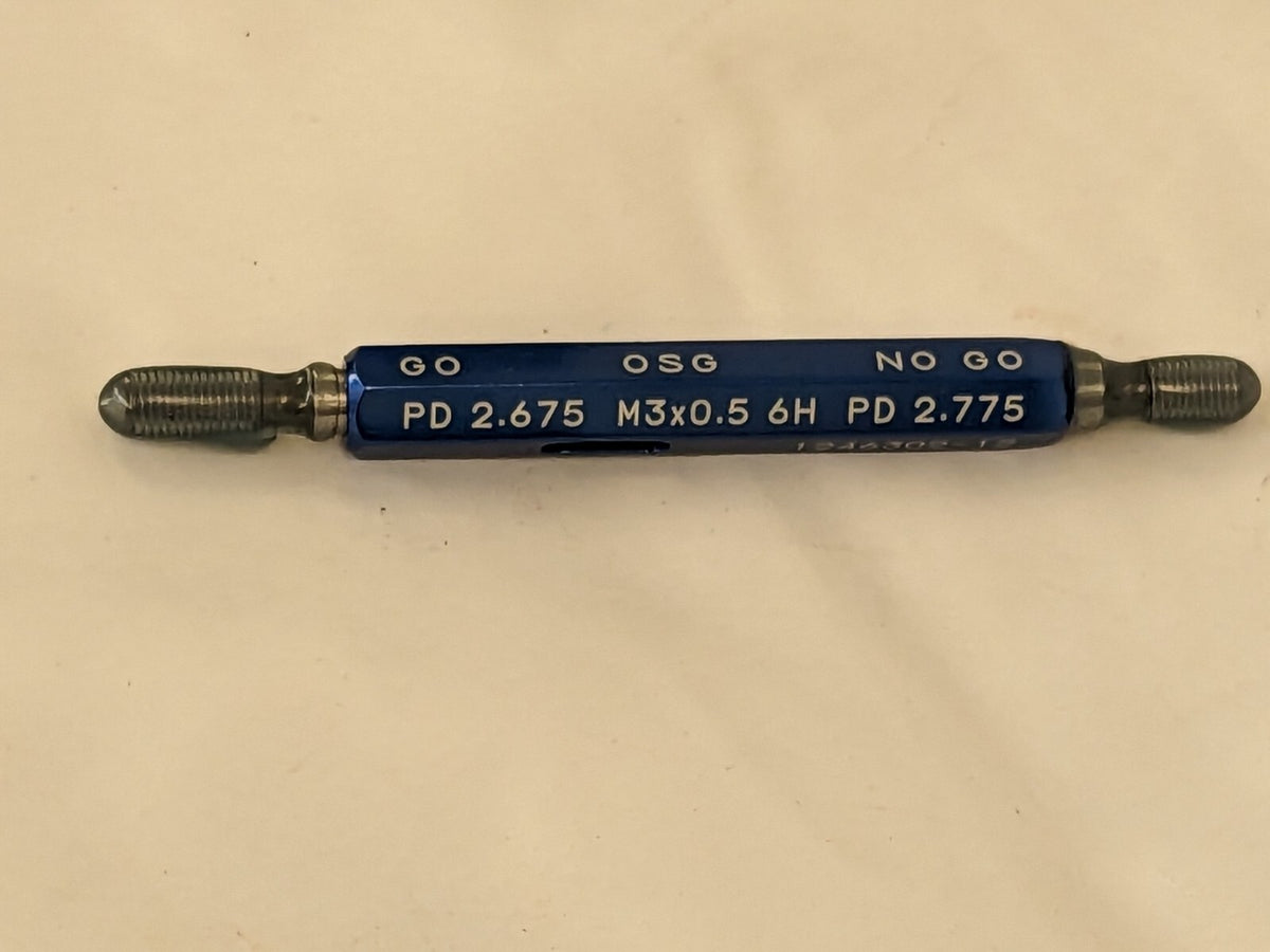 OSG Plug Thread Gage: M3x0.50 Thread 6H Class Double End 1500200100LF