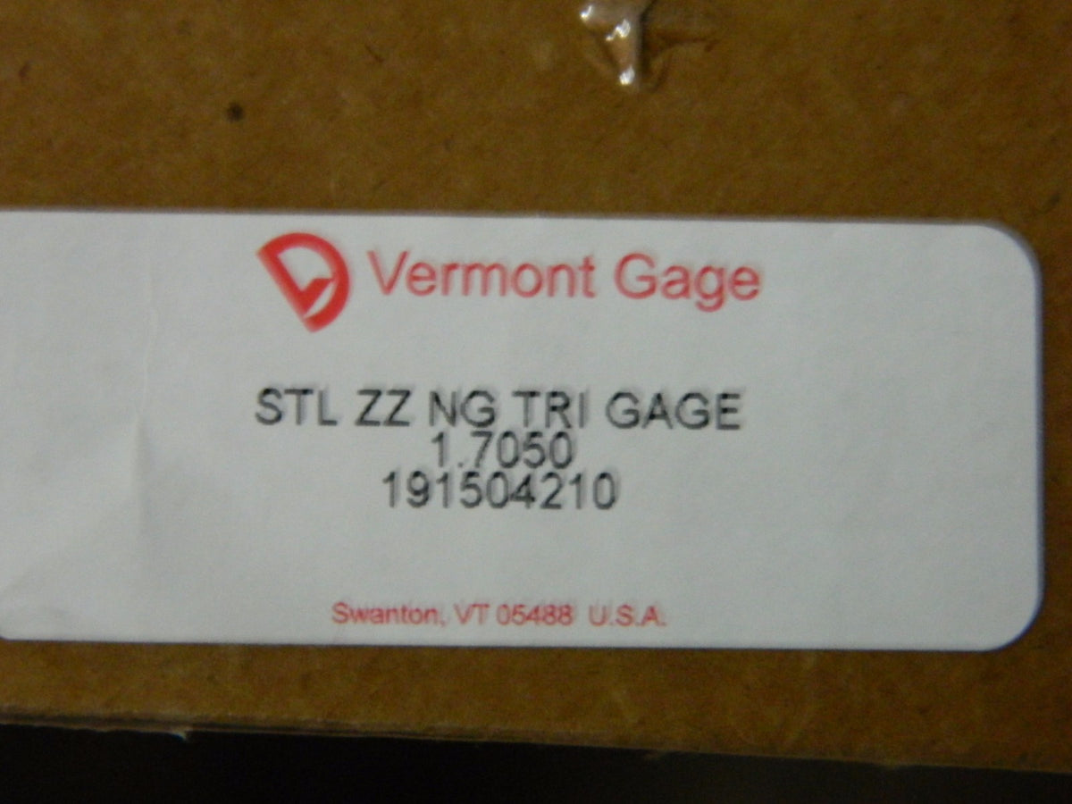 Vermont Gage STL ZZ No Go Trilock Gage 1.7050 191504210