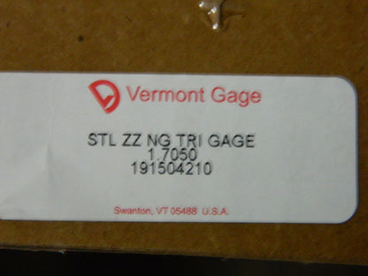 Vermont Gage STL ZZ No Go Trilock Gage 1.7050 191504210