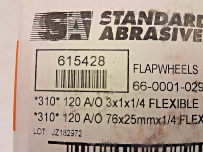 Standard Abrasives Flexible Flap Wheels QTY10 3"x1"x1/4" 7010299502