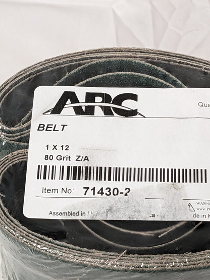 ARC 1" x 12" 80GRIT Zirconia Alumina Y-Weight Belt Qty 50 71430-2