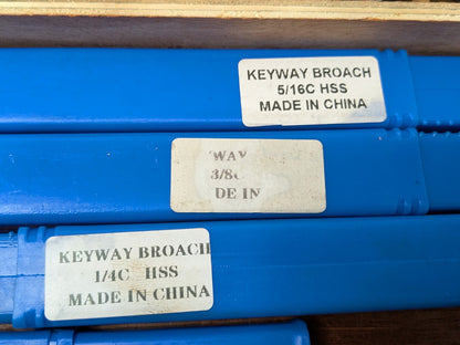 30 Piece Keyway Broach Set 1/8" to 3/8" Keyway Width Style B & C 1395-0730