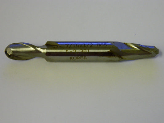 Interstate Spiral Flute End Mill 7/16" x 13/16" x 3-3/4" 2FL HSS  QTY 2 10922140