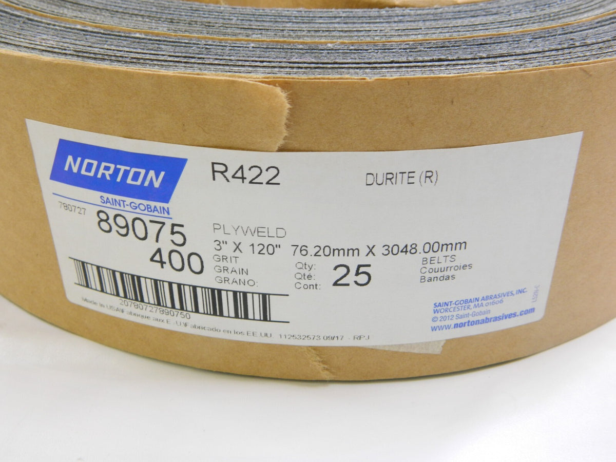 Norton Abrasive Belts R422 3"X120" 400G QTY 25 79072789075