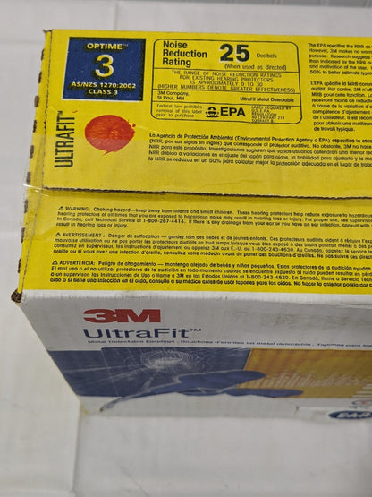 3M Earplugs 25 dB, Flanged, Push-In, Corded, Metal-Detectable Qty 100 7000002319