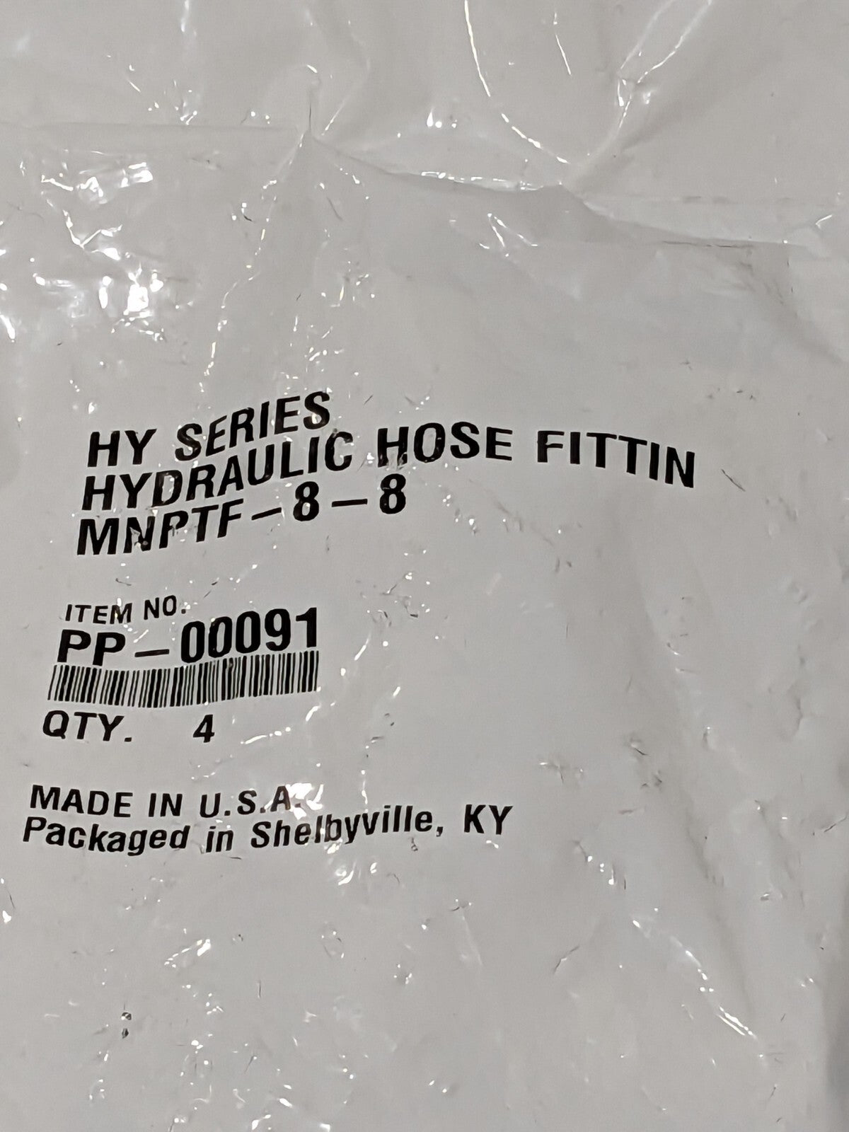 PARKER Hydraulic Hose MPT Fitting: 0.5" ID, 8 mm, 1/2-14 Qty 4 PP-00091