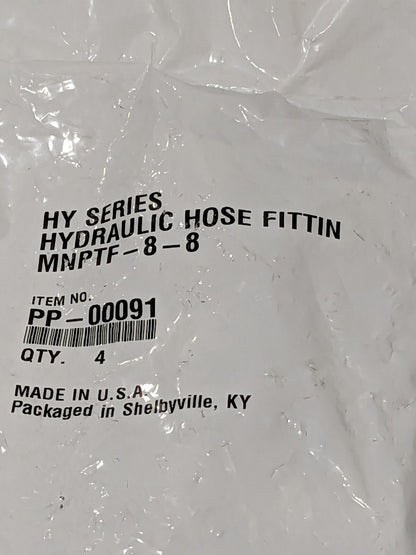 PARKER Hydraulic Hose MPT Fitting: 0.5" ID, 8 mm, 1/2-14 Qty 4 PP-00091