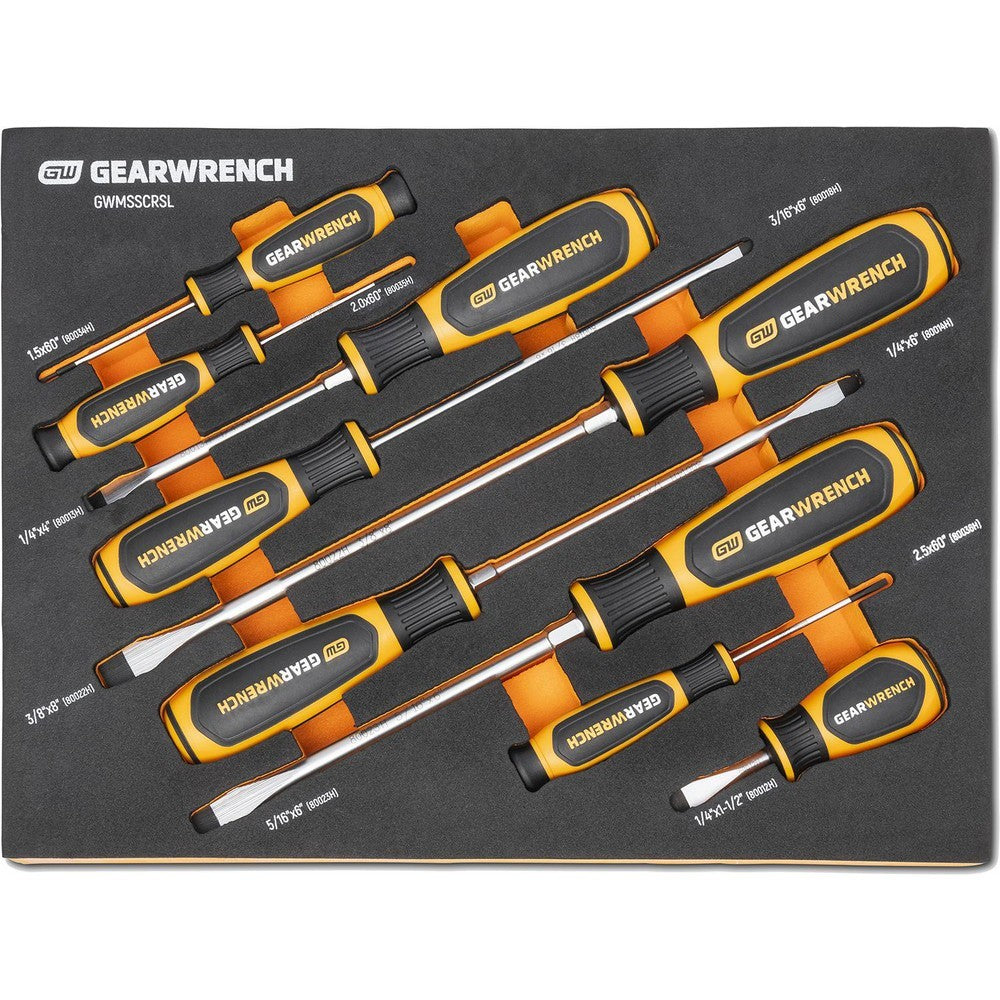 GEARWRENCH 9PC Screwdriver Set in foam holder GWMSSCRSL